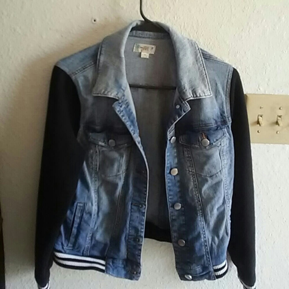 Girls black n denim button down jacket