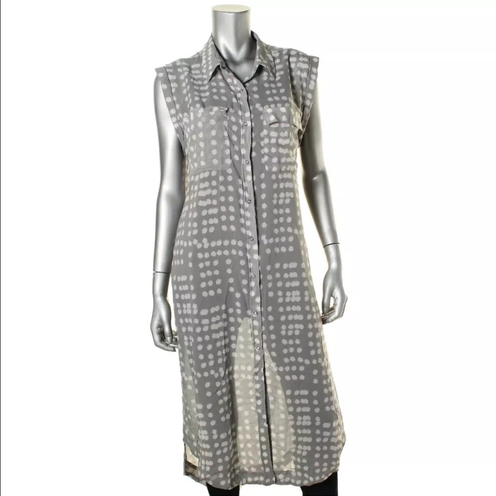 NWT FREE PEOPLE Women's Gray Chiffon Lace Tunic