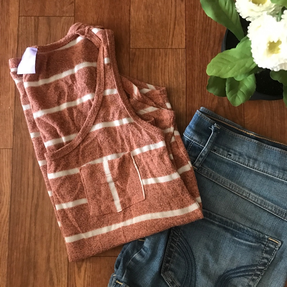 Pink and White Stripe Tank Top