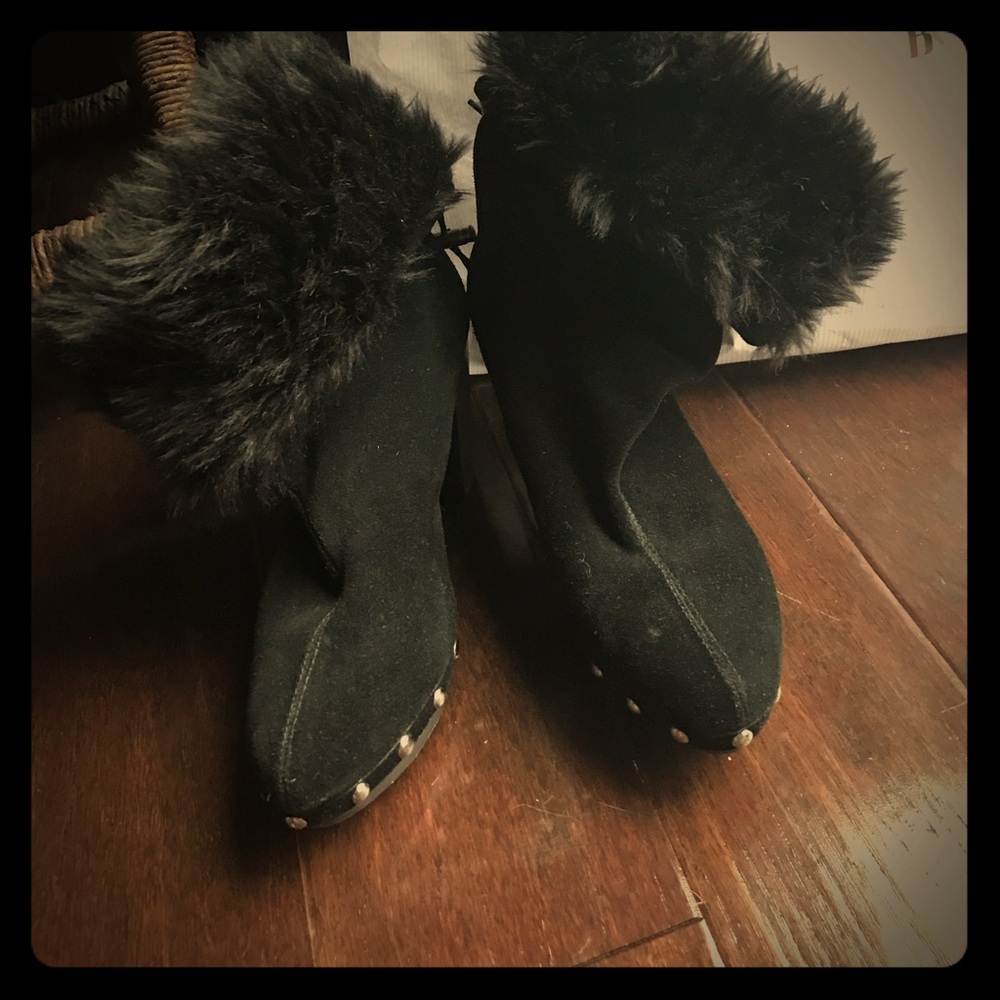 MK Michael Kors black suede studded boots