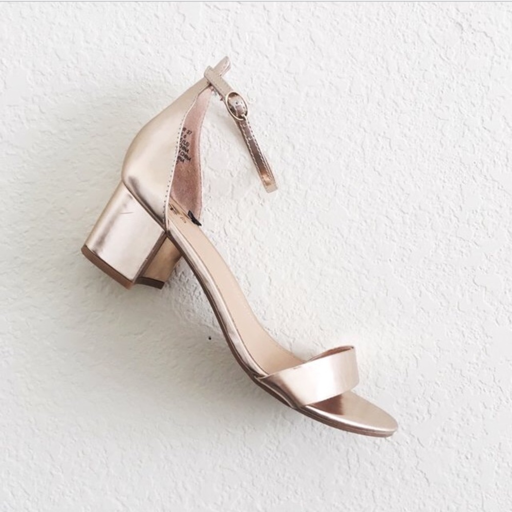 H&M Rose Gd Heeled Sandals