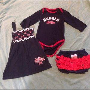 Ole miss onsie bloomers and sun dress