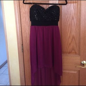 Purple & black Hi- low dress