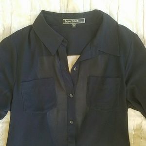 Black Sheer Open Back Tunic