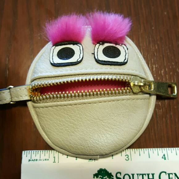 Pink eyebrows coin purse with mouth opening - Picture 4 of 4
