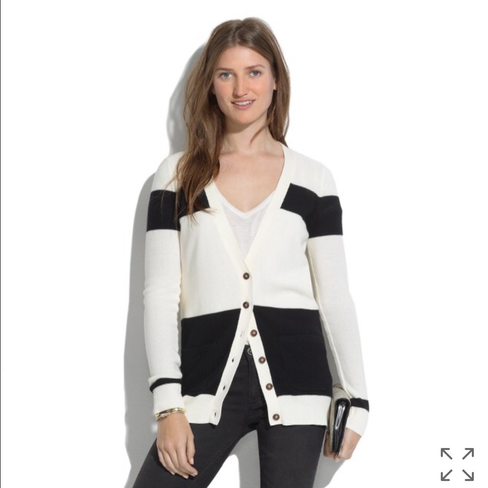 Madewell inlet cardigan in colorblock