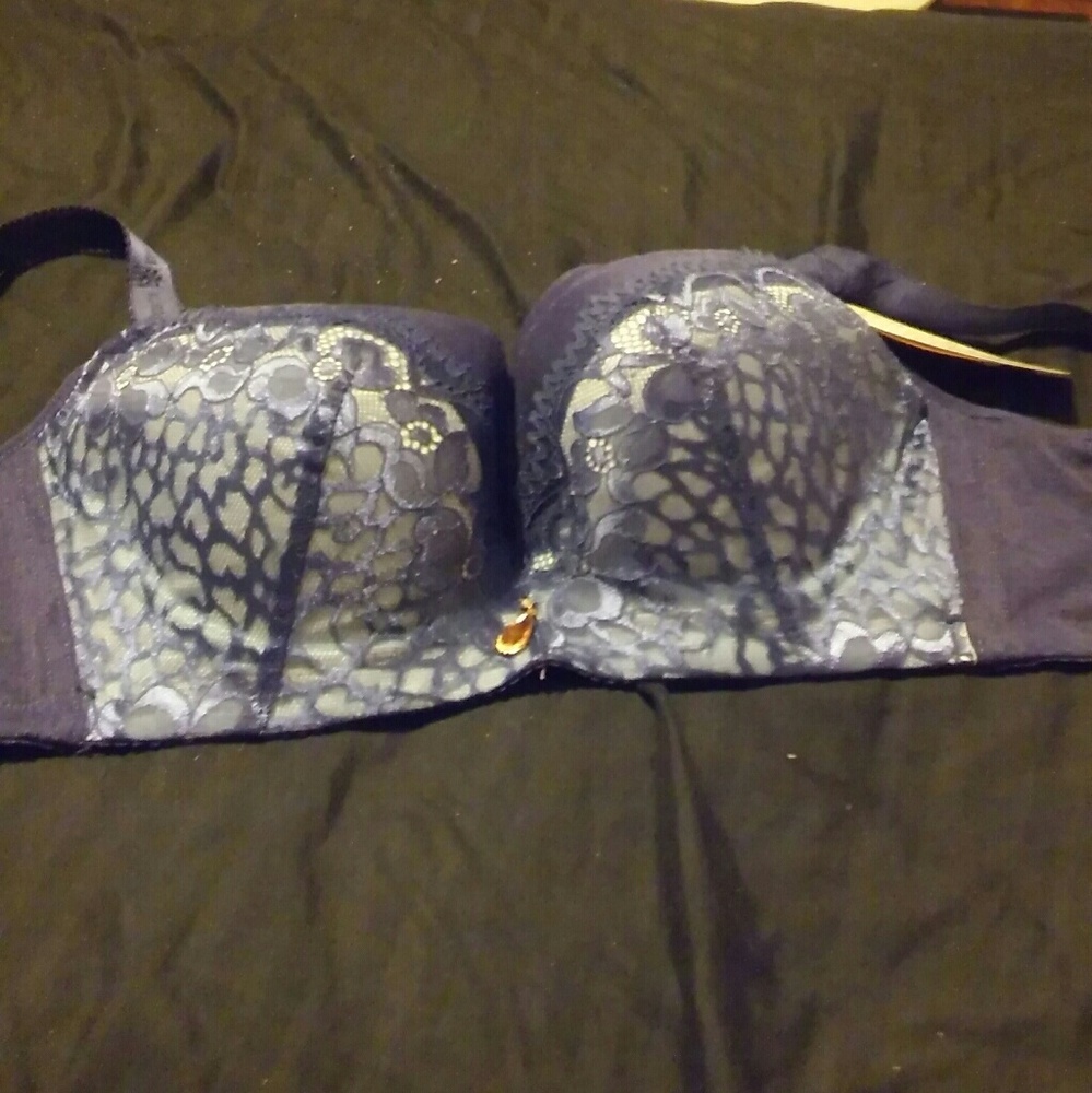 Beautiful Blue wide removable strap bra