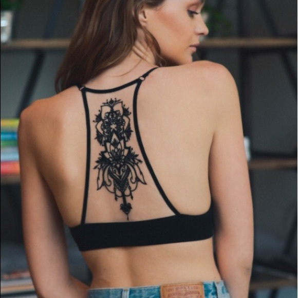 BLACK FRIDAY SALE • Tattoo Mesh Back Bralette - Picture 2 of 4