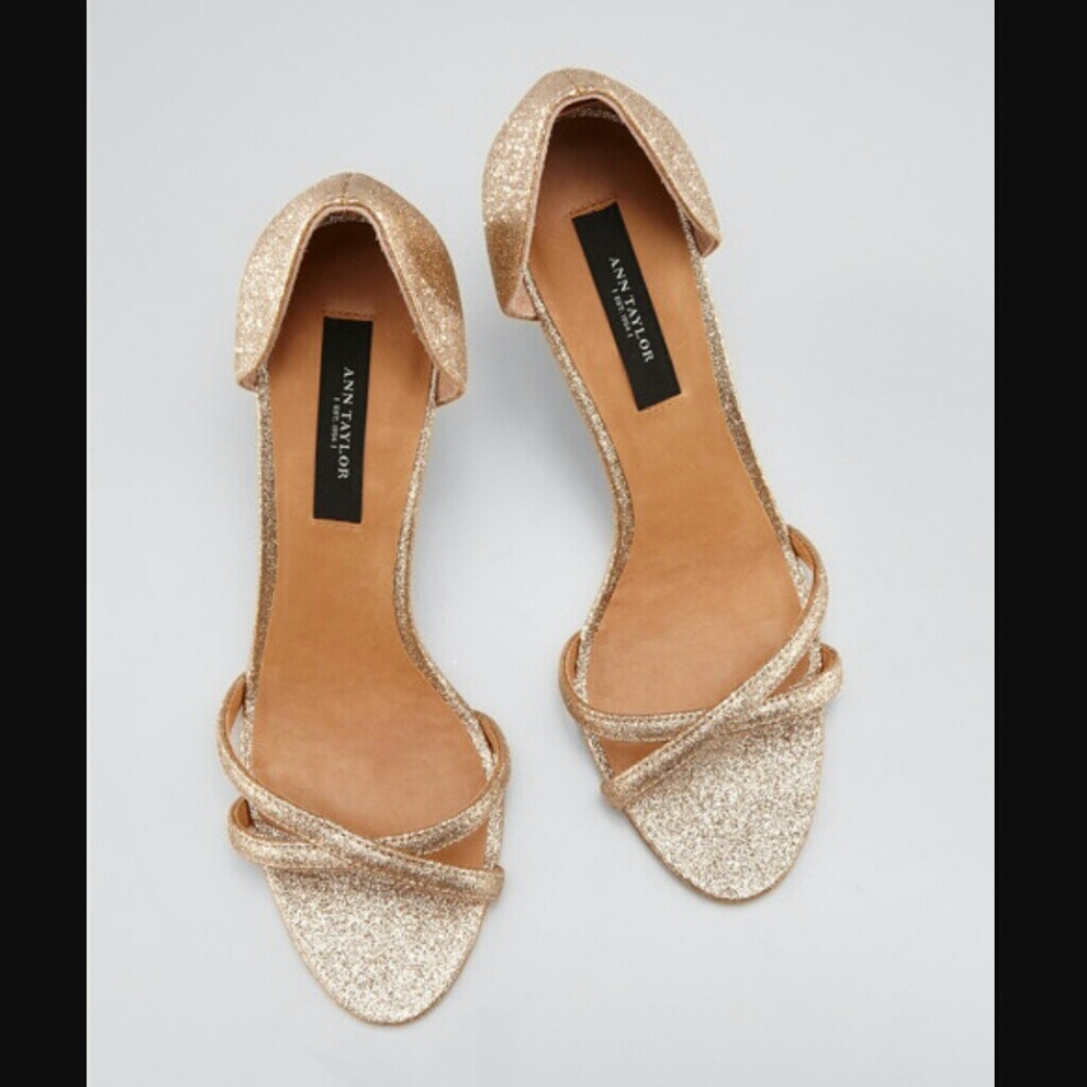 Ann Taylor Stephanie D'orsay glitter sandals