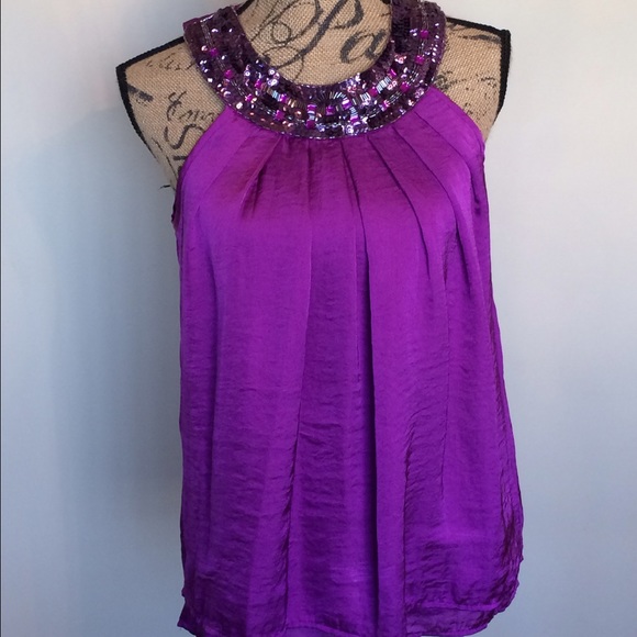 Adiva Tops - Adiva lined sequins & beaded blouse w/back button Adiva Tops - Adiva lined sequins & beaded blouse w/back button