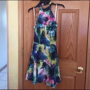 Multicolored skater style dress.