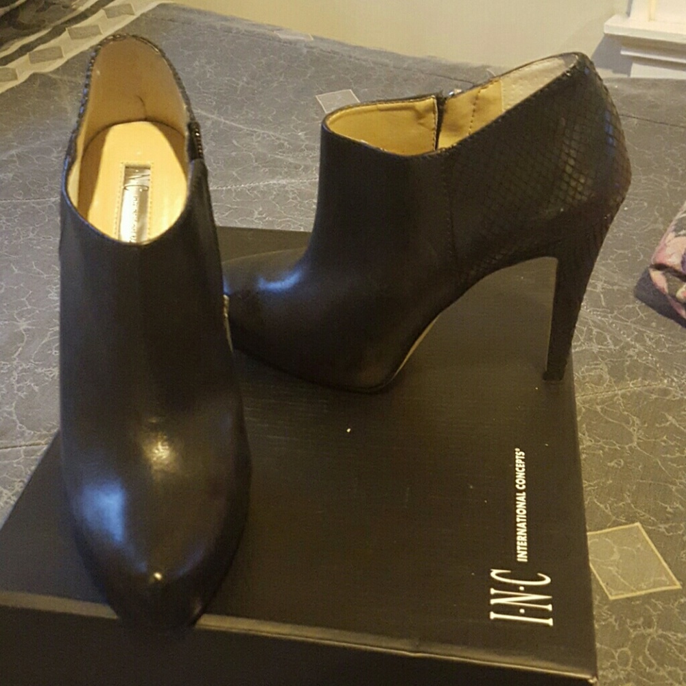 INC black ankle boots