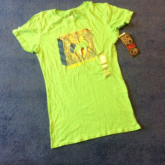 lime green and red shirt