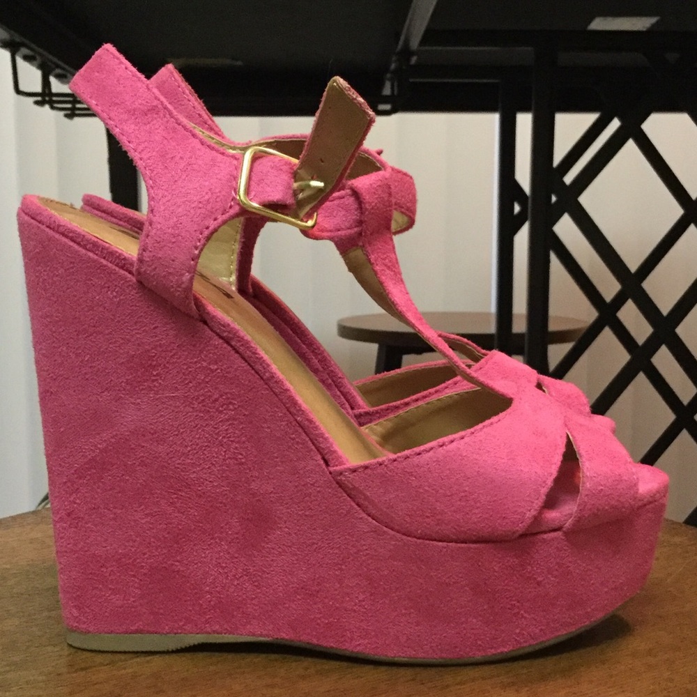 Platform wedge heels