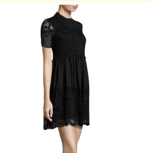 Kendall + Kylie Lace Paneled Baby-Doll Dress