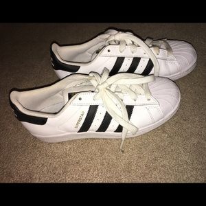 Adidas super stars barely worn!
