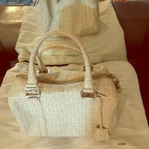 Authentic Fendi Forever Satchel Off White Leather