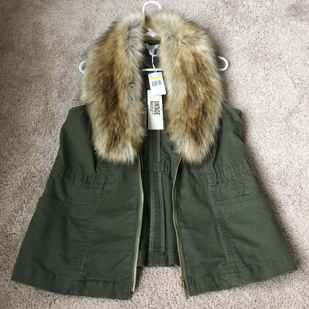 Vintage America blues fur vest
