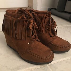 Fringe Bootie Wedge