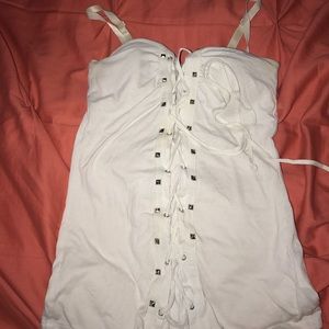White corset type top