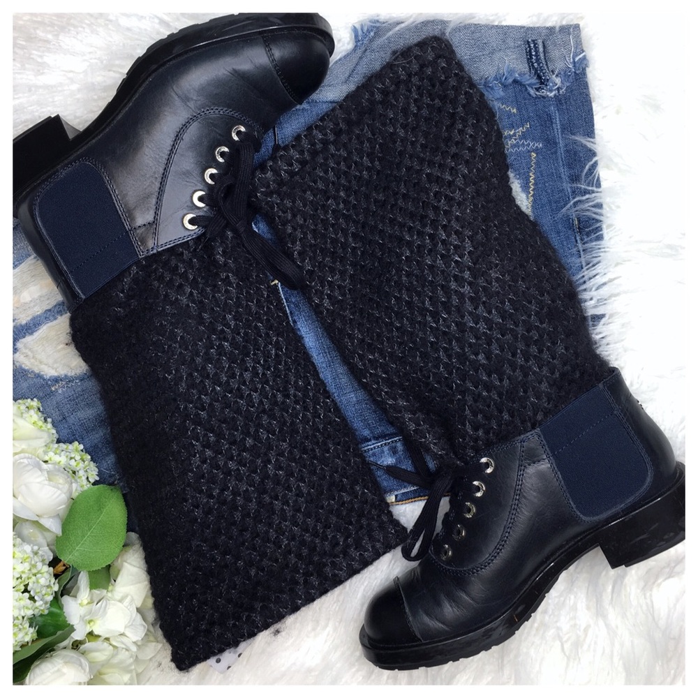 CHANEL TWEED & LEATHER BOOTS - Picture 2 of 7
