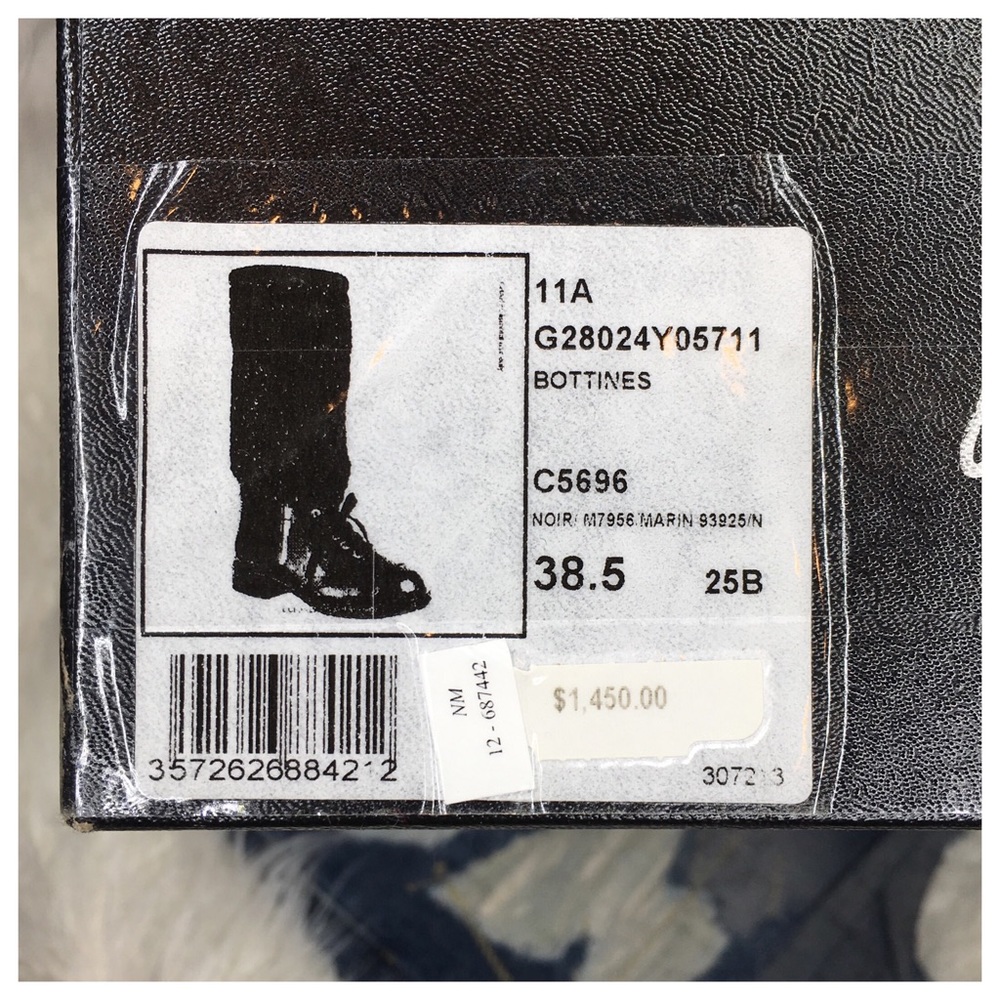 CHANEL TWEED & LEATHER BOOTS - Picture 6 of 7