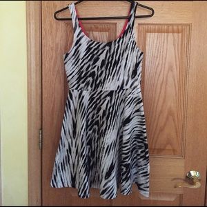 Zebra esque print skater style dress
