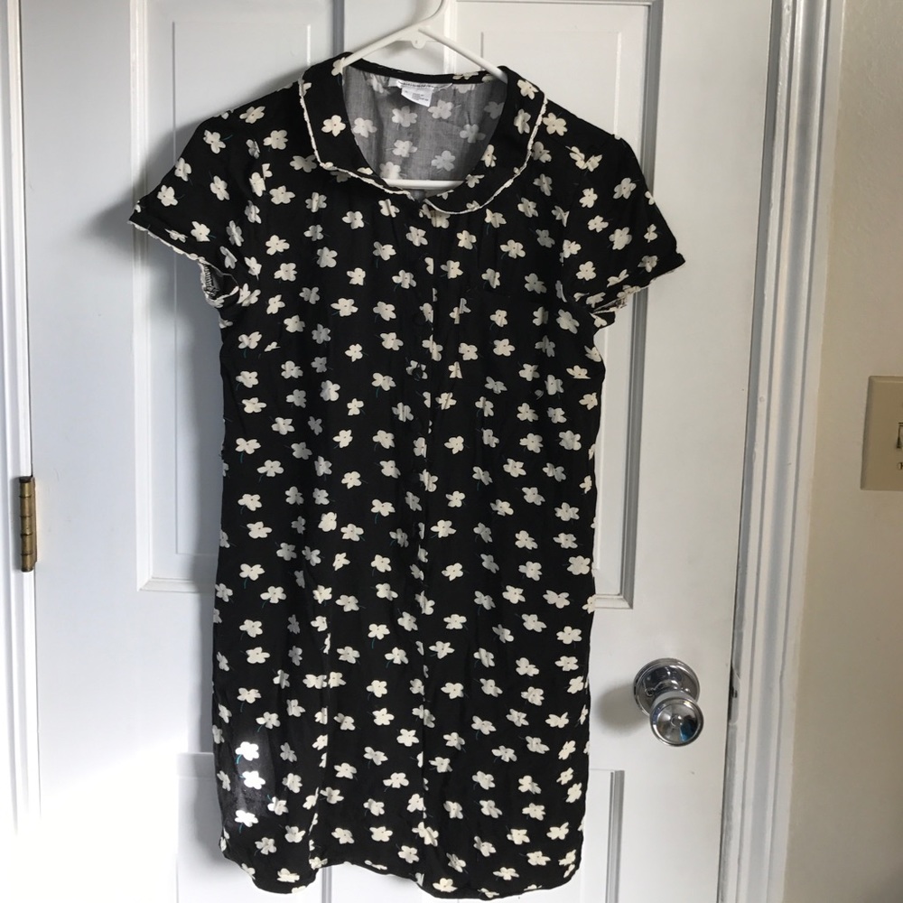 Collared Mini Black Dress