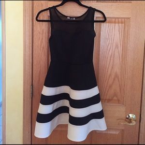 Black & white skater style dress