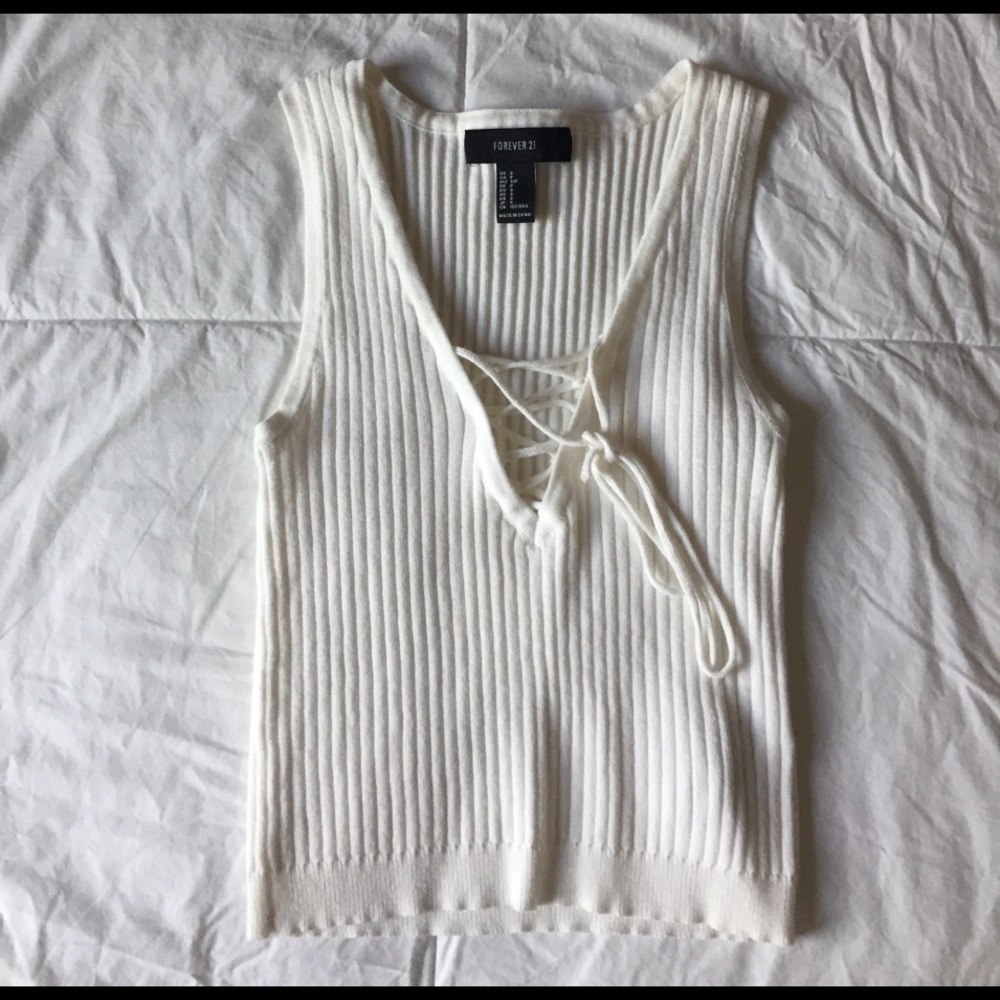 white forever 21 crop tank