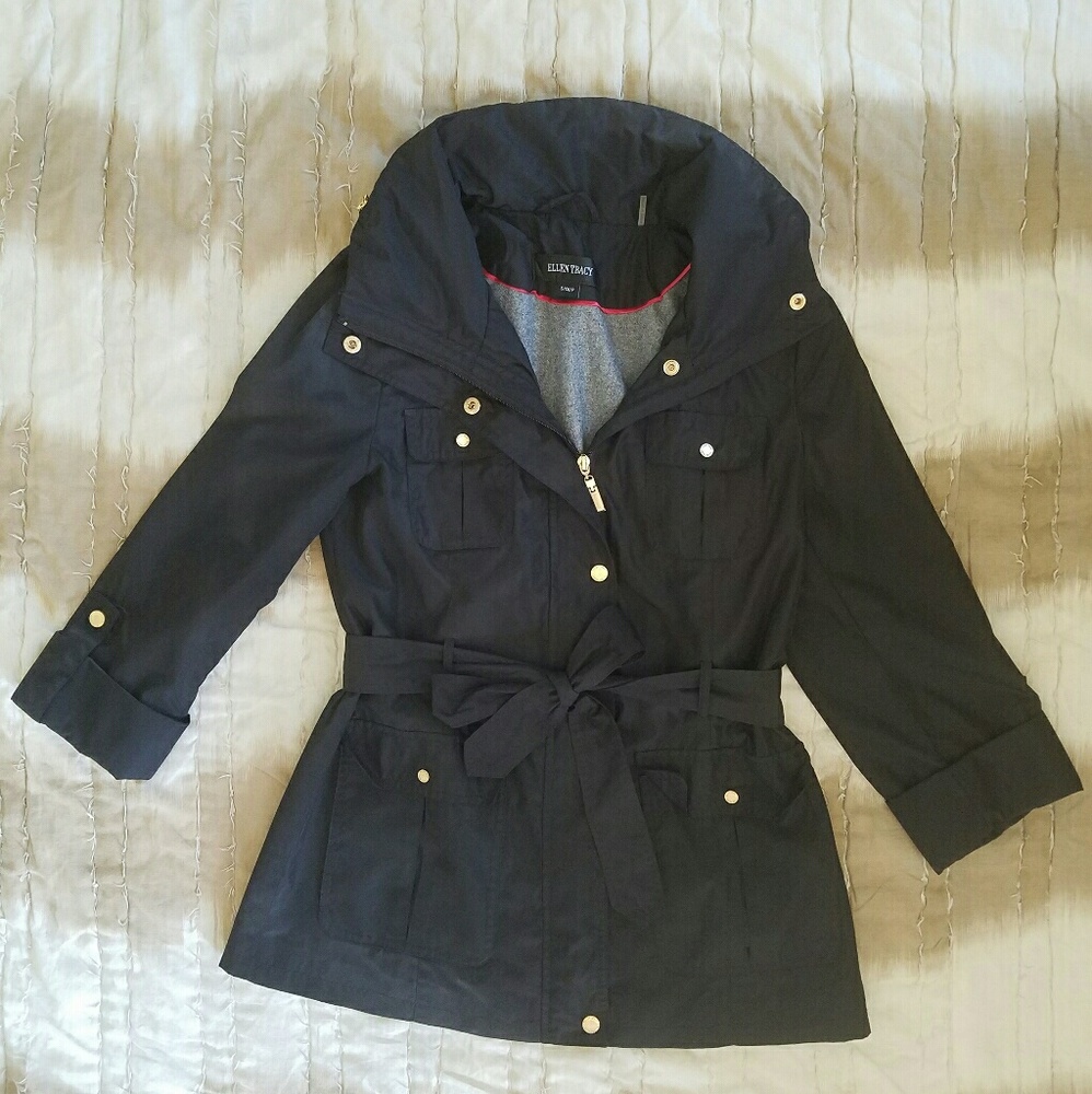 Ellen Tracy Weather Proof Jacket w Detachable Hood