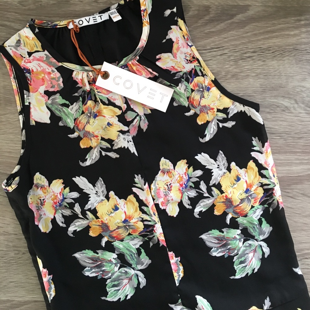 Covet floral tank top