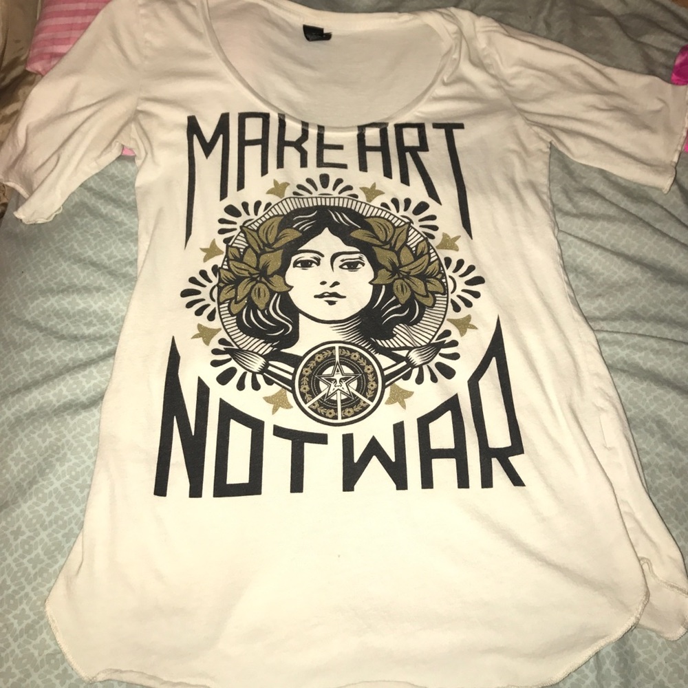 Obey womans white/cream shirt