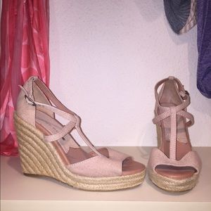 Lucky Brand t-strap wedge espadrilles