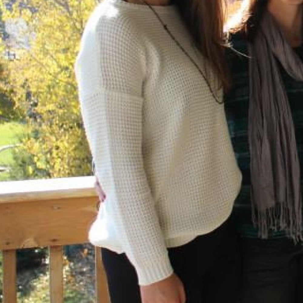 White Cable Knit Sweater