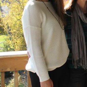 White Cable Knit Sweater