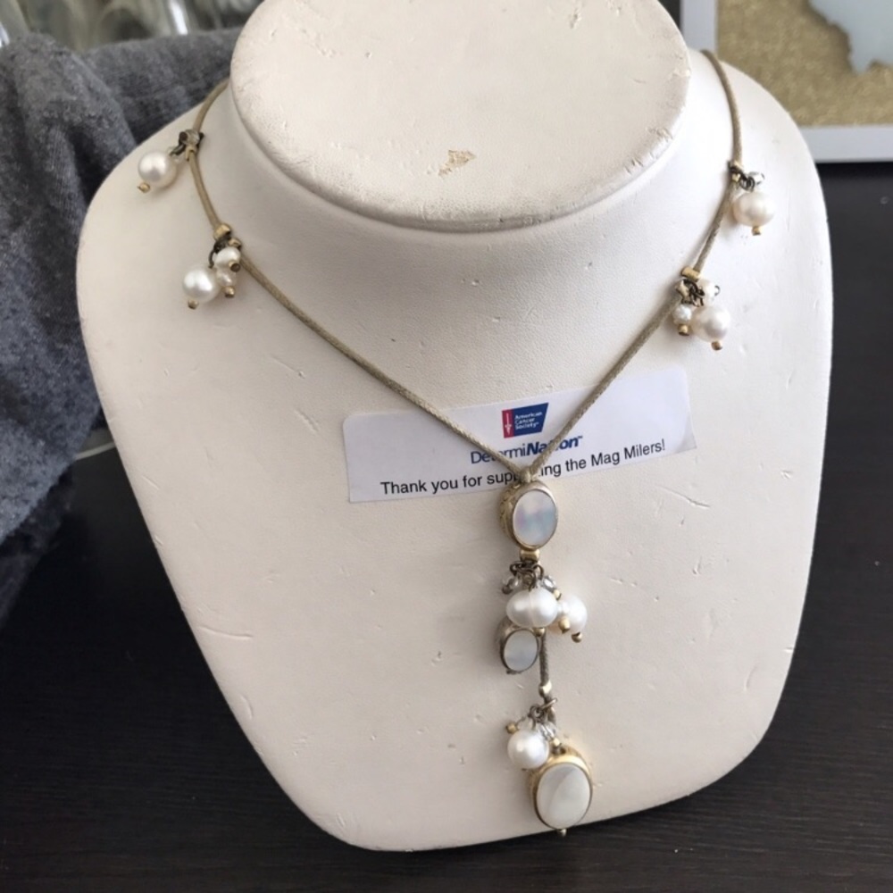 Unique, String Necklace w/ Real Pearls and Beads