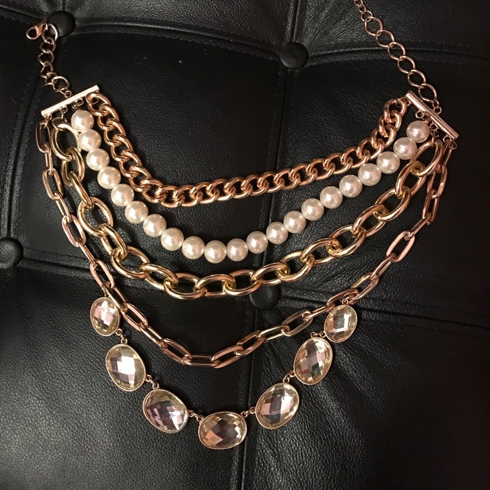 Gold Statement Necklace - image 1