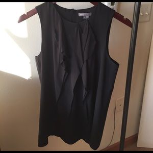 Vince Silk Ruffle Front Top