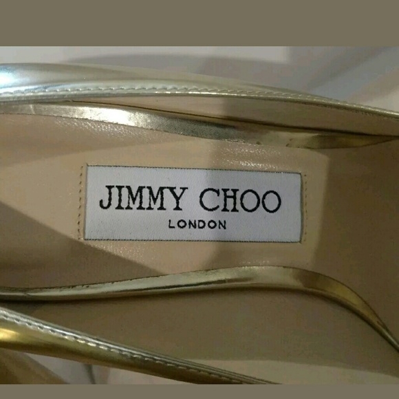 ❌SOLD❌ JIMMY CHOO Leather Romy Gold Pumps - Picture 4 of 8