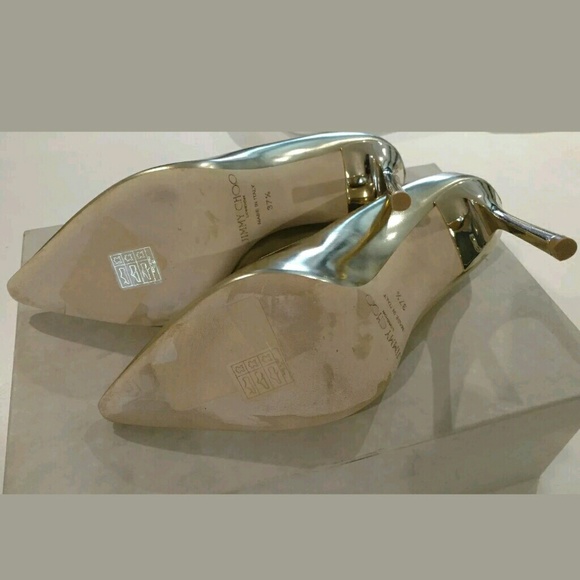 ❌SOLD❌ JIMMY CHOO Leather Romy Gold Pumps - Picture 7 of 8