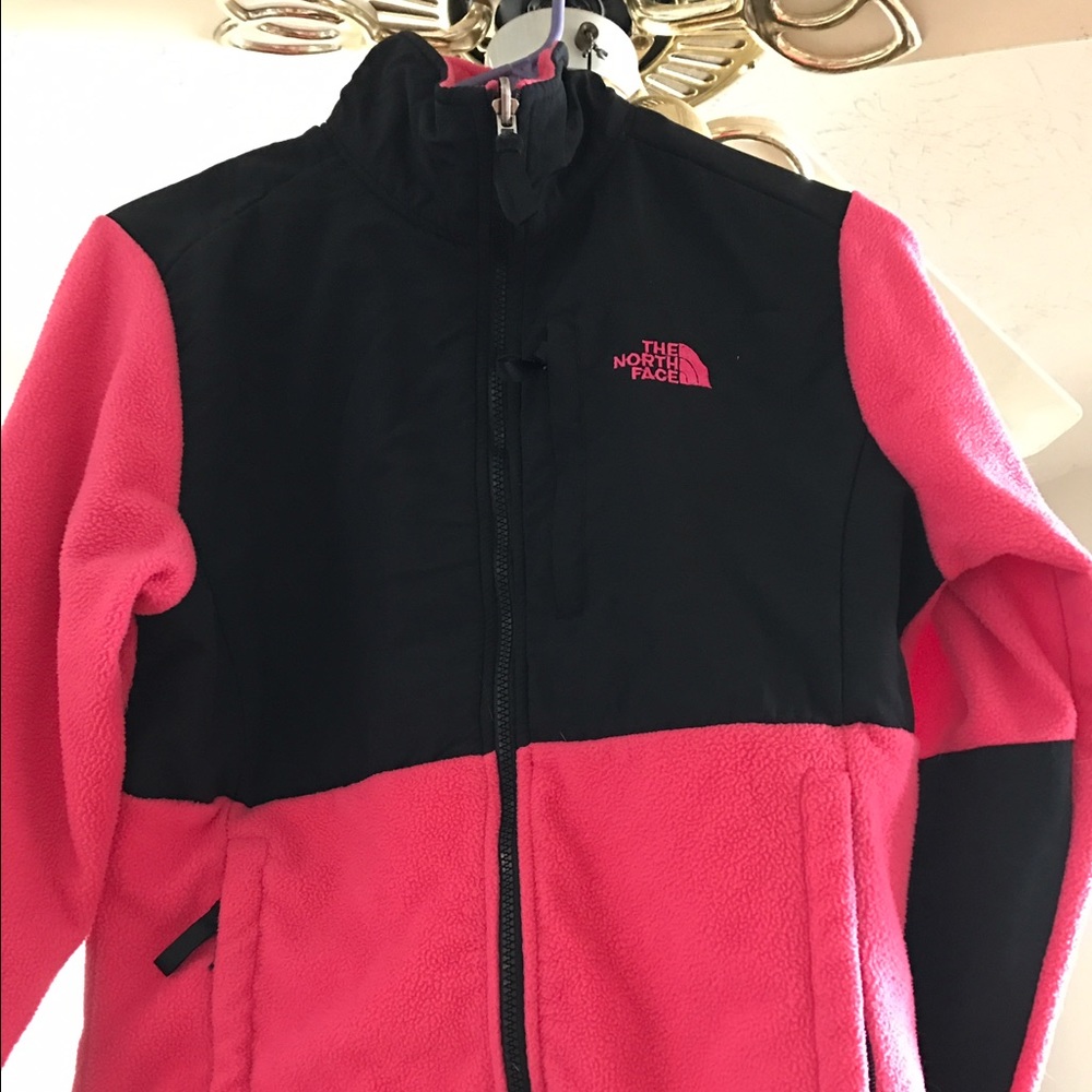 Pink and black north face.