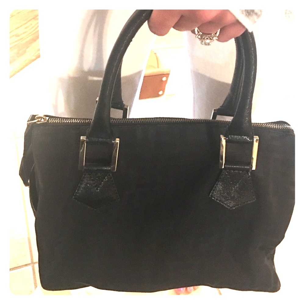 Fendi monogram fabric satchel