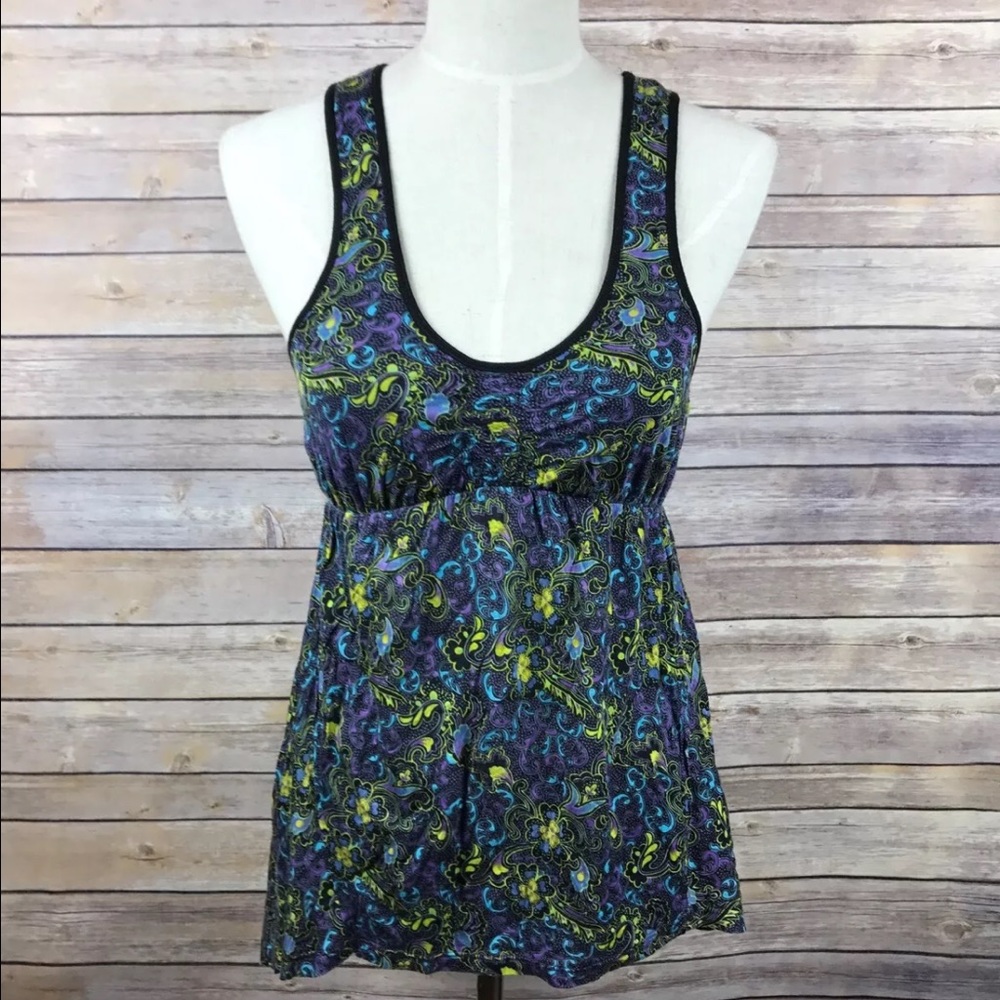 Free People Paisley Racerback Tank Top