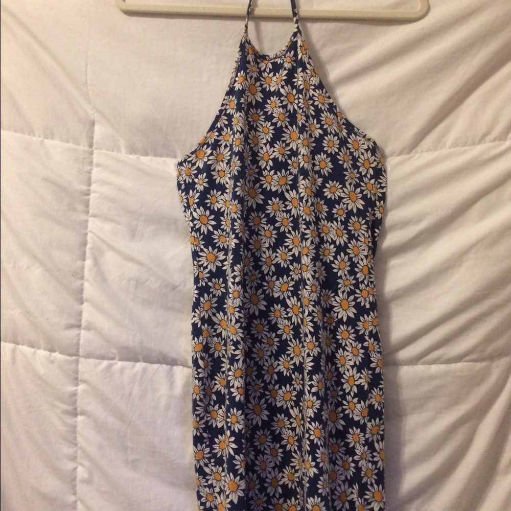 Halter Bodycon Sunflower Dress