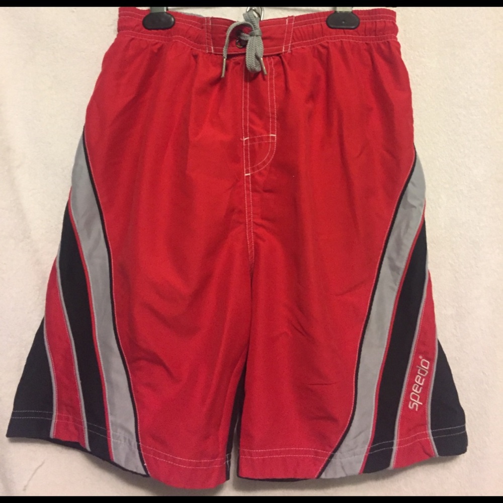 Speedo Red, Black & Gray Swim / Board Shorts