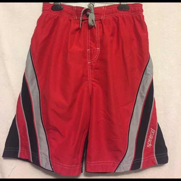 Speedo Red, Black & Gray Swim / Board Shorts - Picture 1 of 6