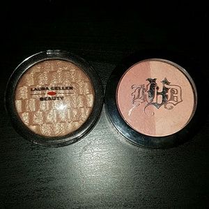 KAT VON D blush and Laura Geller highlighter