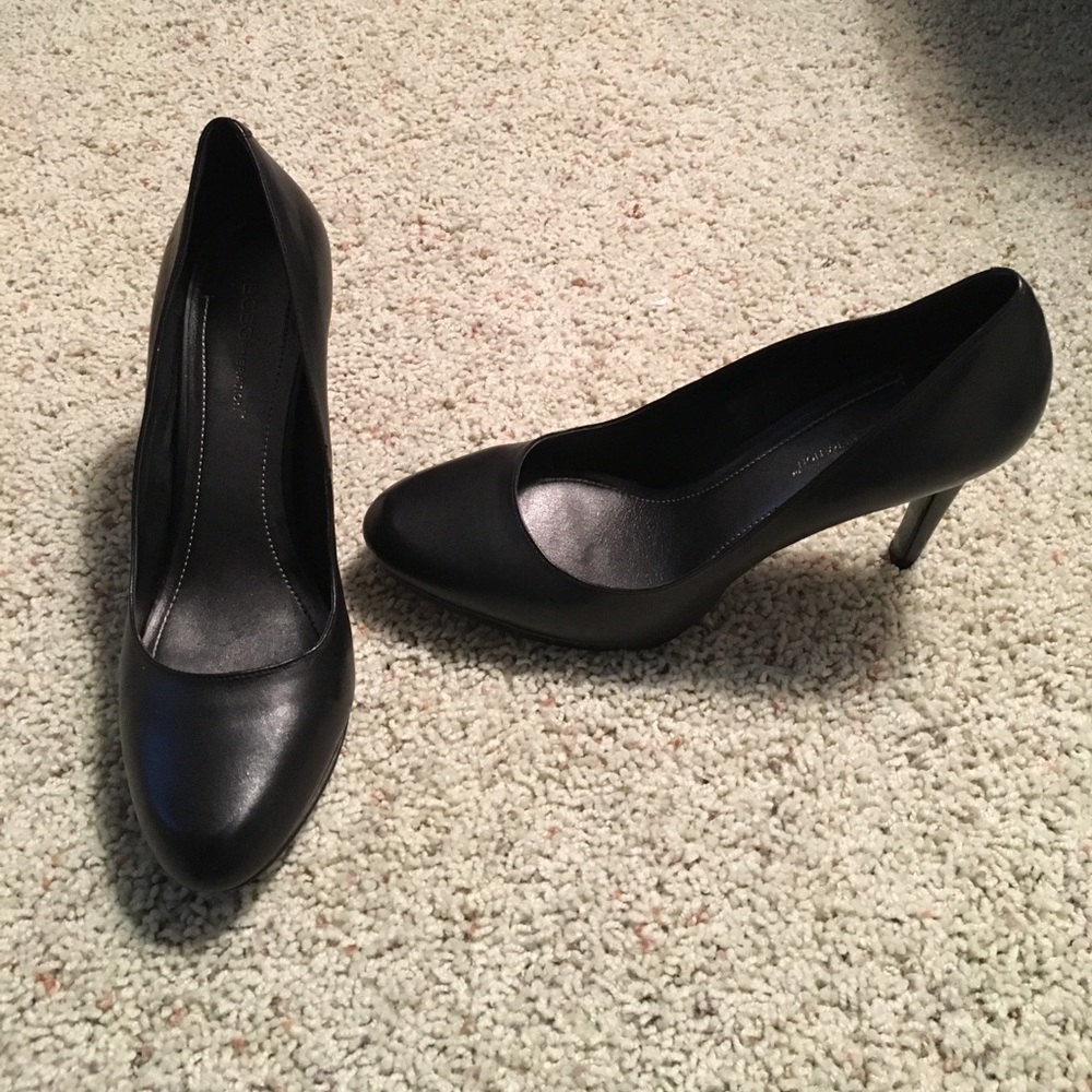 BCBG platform pumps.  Size 10.  Black leather.