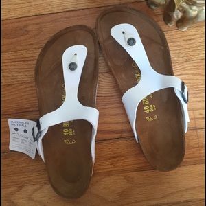 White Gizeh Birkenstocks